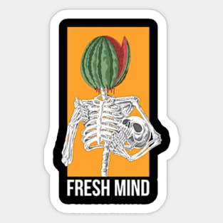 fresh mind skeleton Sticker